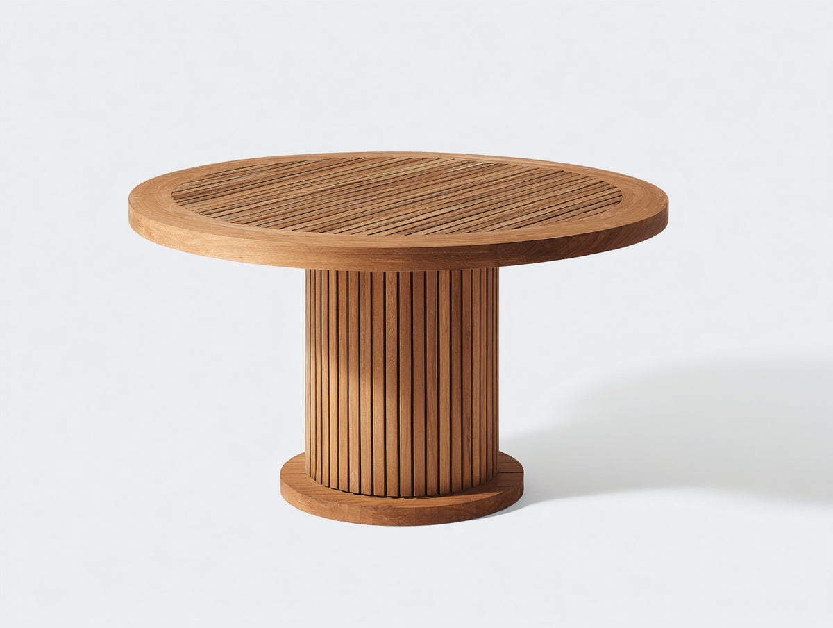 Tavolo da giardino - Legno di teak - 100 x 100 x 74 cm - Marrone naturale - Stile minimalista