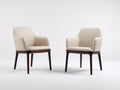 Sedia da pranzo - similpelle-legno - 60x62x82 cm - beige-marrone scuro - stile moderno