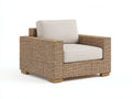 Poltrona da giardino - Rattan intrecciato-Tessuto - 94x86x84 cm - Marrone chiaro-Beige - Stile naturale