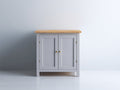 Credenza - Legno-Metallo - 100x45x100 cm - Bianco-Rovere naturale - Stile nordico