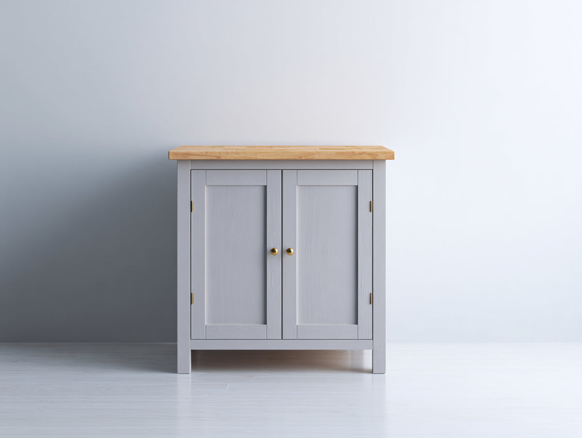 Credenza - Legno-Metallo - 100x45x100 cm - Bianco-Rovere naturale - Stile nordico
