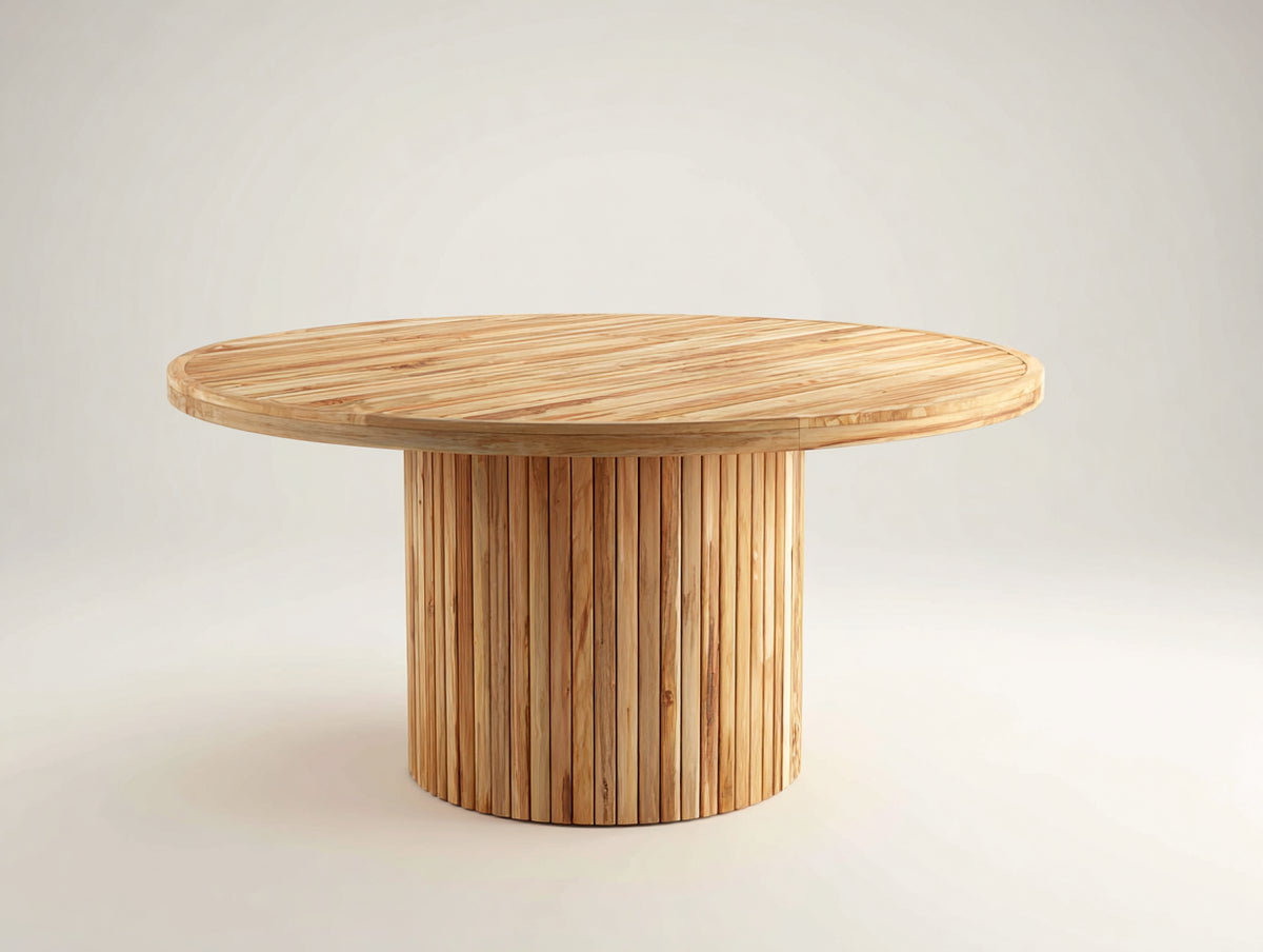 Tavolo da giardino - Legno di teak - 110 x 110 x 74 cm - Marrone chiaro - Stile minimalista