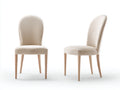Sedia da pranzo - tessuto-legno - 56x60x90 cm - avorio-legno chiaro - stile moderno