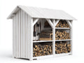 Portalegna - Legno - 180x75x175 cm - Bianco - Rustico organizzato