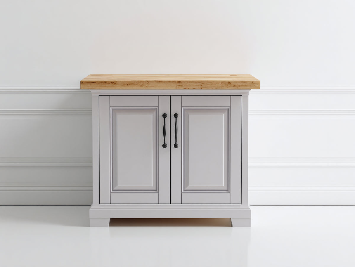Credenza - Legno-Metallo - 110x45x85 cm - Bianco-Rovere naturale - Stile rustico moderno