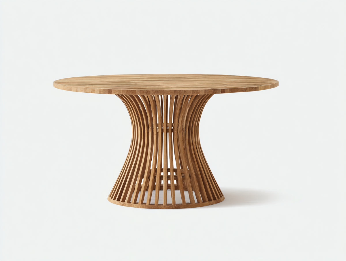Tavolo da giardino - Legno di teak - 125 x 125 x 75 cm - Marrone miele - Stile contemporaneo