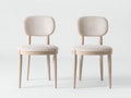 Sedia da pranzo - tessuto-legno - 55x58x82 cm - beige-legno chiaro - stile moderno