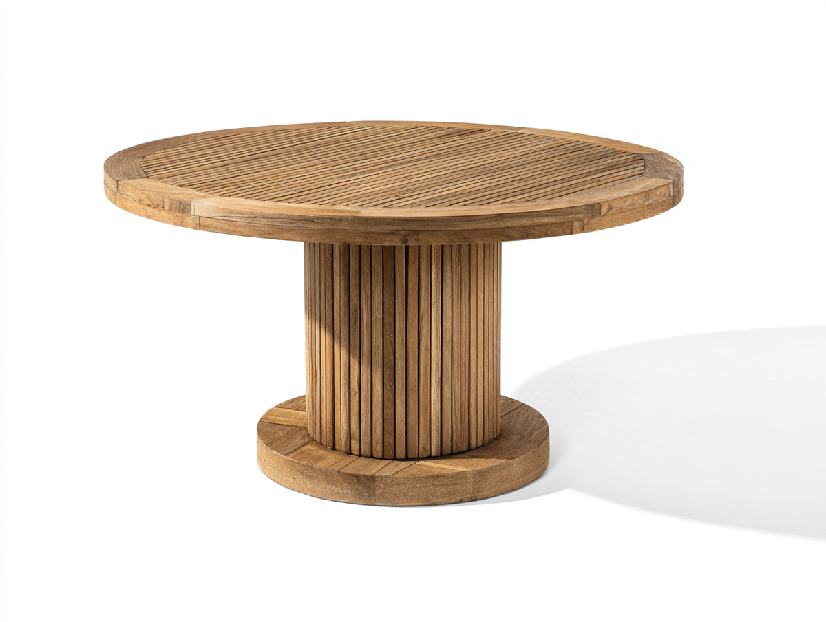 Tavolo da giardino - Legno di teak - 115 x 115 x 75 cm - Marrone caldo - Stile rustico