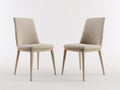Sedia da pranzo - tessuto-legno - 55x60x88 cm - beige-legno chiaro - stile moderno