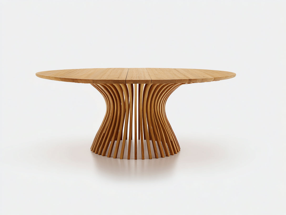 Tavolo da giardino - Legno di teak - 140 x 140 x 76 cm - Marrone chiaro - Stile organico