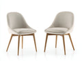 Sedia da pranzo - tessuto-legno - 62x65x82 cm - beige-legno chiaro - stile moderno