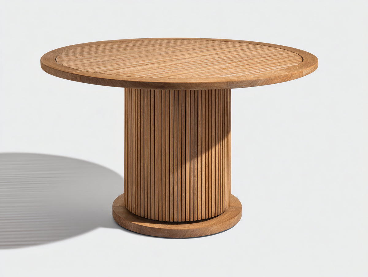 Tavolo da giardino - Legno di teak - 120 x 120 x 76 cm - Marrone miele - Stile moderno