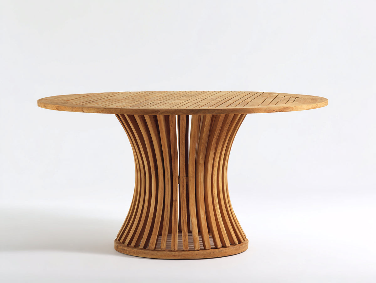 Tavolo da giardino - Legno di teak - 125 x 125 x 75 cm - Marrone miele - Stile contemporaneo