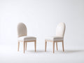 Sedia da pranzo - tessuto-legno - 50x57x91 cm - avorio-legno chiaro - stile contemporaneo