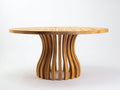 Tavolo da giardino - Legno di teak - 130 x 130 x 76 cm - Marrone dorato - Stile scultoreo