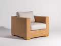 Poltrona da giardino - Rattan intrecciato-Tessuto - 98x89x84 cm - Marrone chiaro-Beige - Stile moderno