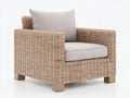 Poltrona da giardino - Rattan intrecciato-Tessuto - 98x89x84 cm - Sabbia-Beige chiaro - Stile moderno