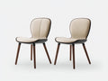 Sedia da pranzo - similpelle-legno - 58x62x82 cm - beige-marrone - stile moderno