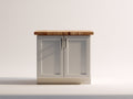 Credenza - Legno-Metallo - 120x45x90 cm - Bianco-Rovere naturale - Stile moderno classico